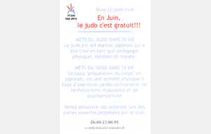 En juin, le judo c'est gratuit!!!